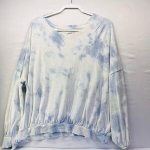 We The Free Blue and White Tie-Dye Sweatshirt